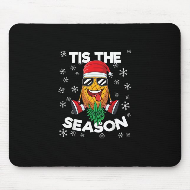 Upside Down Pineapple Santa Tis Season Christmas S Mouse Mat (Front)