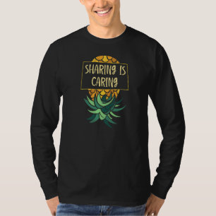 Upside Down Pineapple Sharing Caring Swinger T-Shirt