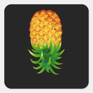 Upside Down Pineapple Square Sticker