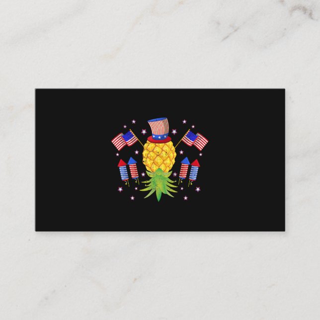 Upside Down Pineapple Swinger Power 4th of July US Business Card (Front)