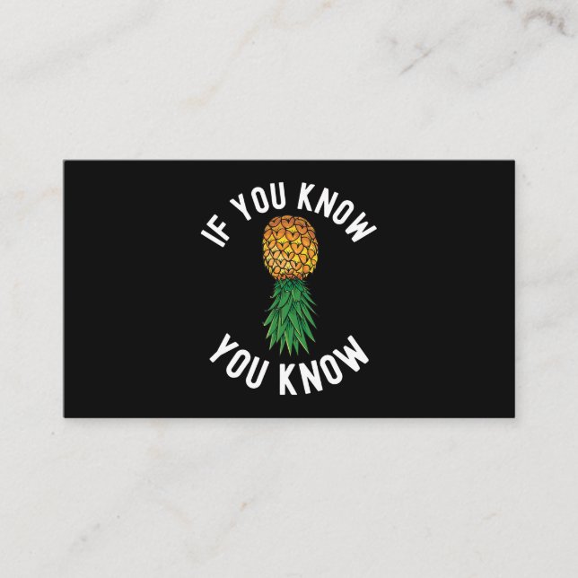 Upside Down Pineapple Swingers Party Bisexual Bi N Business Card (Front)