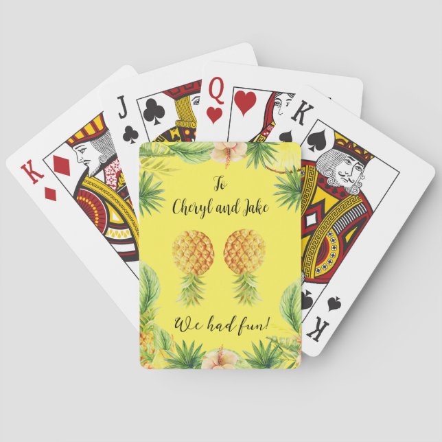 Upside down pineapple Thank you playing cards (Back)