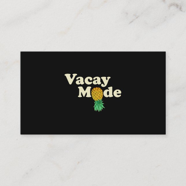 Upside Down Pineapple Vacay Mode Vacation Funny Sw Business Card (Front)