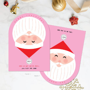 Upside Down Santa Corporate Pink Christmas Card