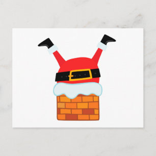 Upside Down Santa Holiday Postcard