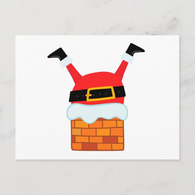Upside Down Santa Holiday Postcard (Front)
