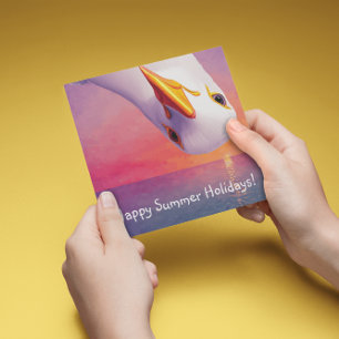 Upside down Seagull, customisable Holiday Card
