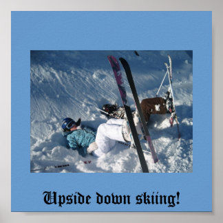Upside down skiing poster