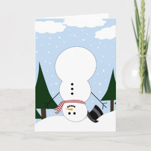 Upside Down Snowman Holiday Card