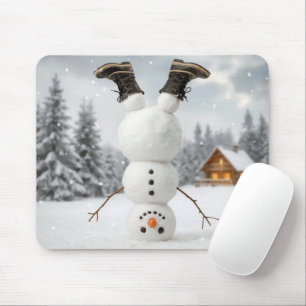 Upside Down Snowman Mouse Mat