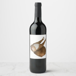 Upside-Down Sunshine Cat Wine Label