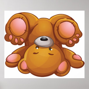 Upside Down Teddy Bear Poster