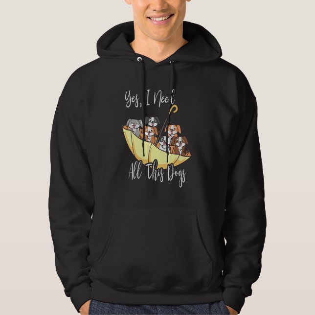 Upside Down Umbrella Filled With Dogs  Animal Hoodie (Front)
