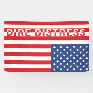 Upside Down USA Flag:Dire Distress Banner