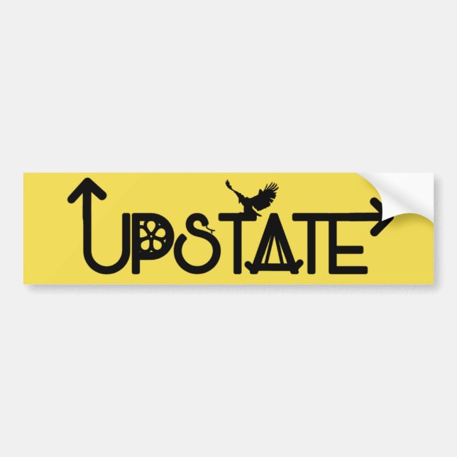 Upstate Bumper Sticker Black Lettering (Front)