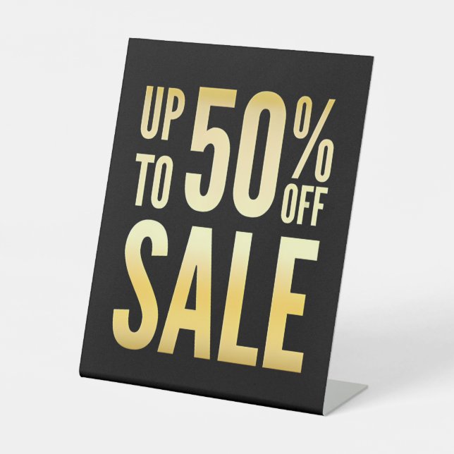 Upto 50% Off Sale Tabletop Retail Store Elegant  Pedestal Sign (Front)
