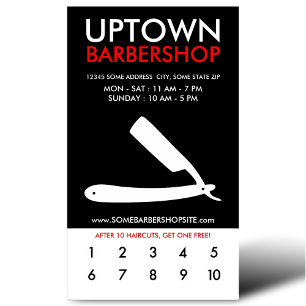 uptown barbershop loyalty card