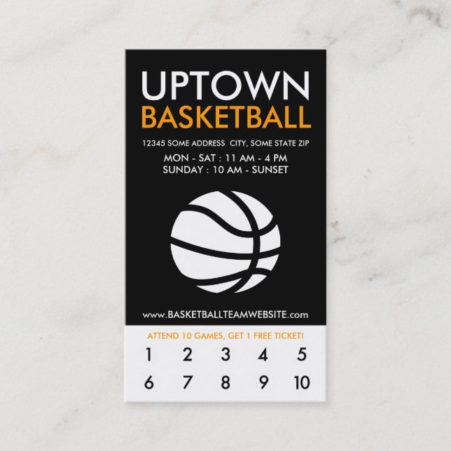 uptown basketball loyalty card (Front)