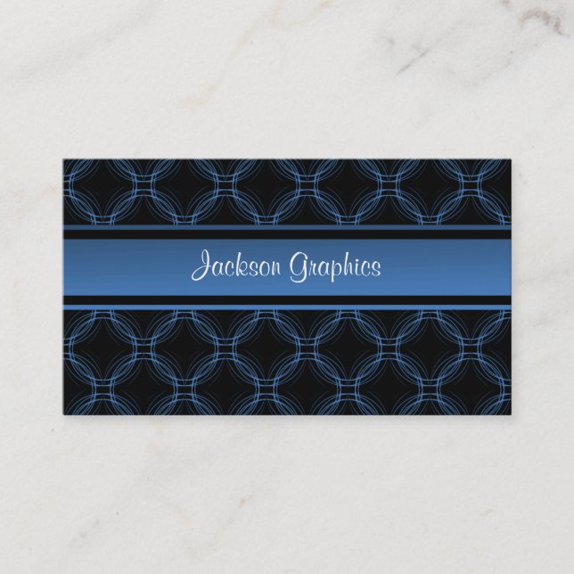 Uptown Elegance Business Card, Electric Blue Business Card (Front)