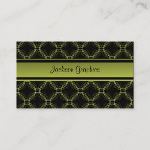 Uptown Elegance Business Card, Olive Green Card