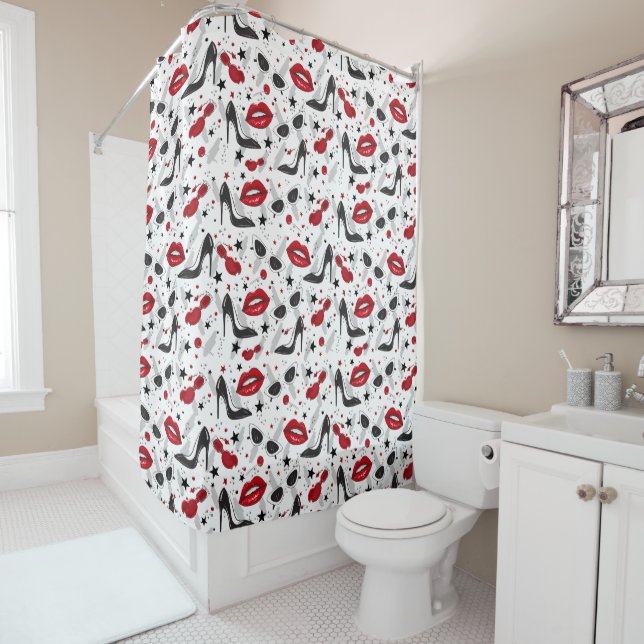 Uptown Girl Shower Curtain (In Situ)