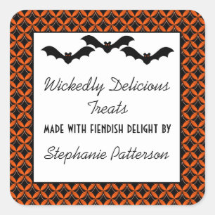 Uptown Glam Bats Halloween Baking Stickers