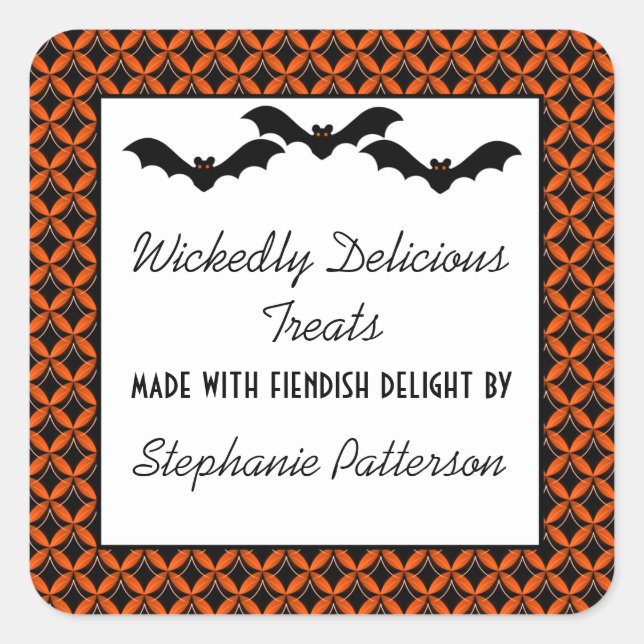 Uptown Glam Bats Halloween Baking Stickers (Front)