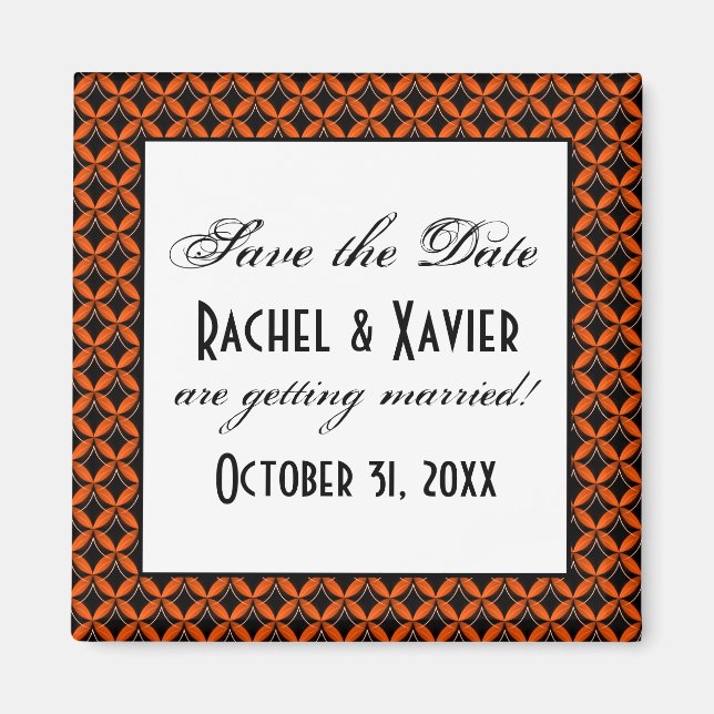 Uptown Glam Halloween Save the Date Magnet (Front)
