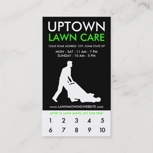 uptown lawn care punch card (Front)