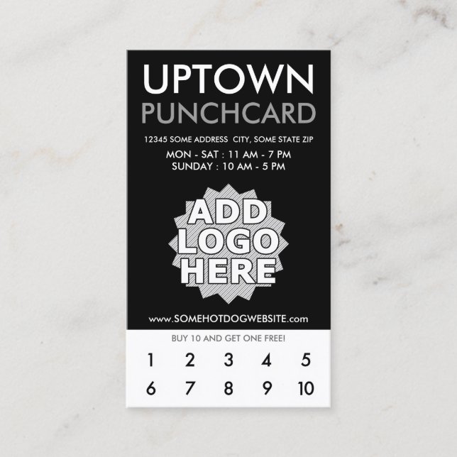 uptown loyalty punchcard card (Front)