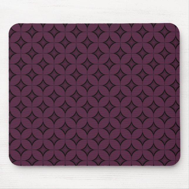 Uptown Retro Mousepad, Dark Purple Mouse Mat (Front)