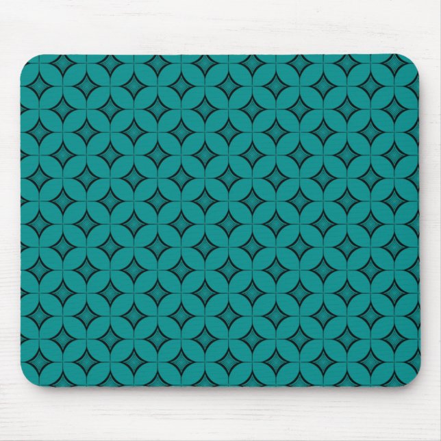 Uptown Retro Mousepad, Teal Mouse Mat (Front)