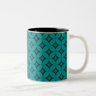 Uptown Retro Mug, Teal Two-Tone Coffee Mug