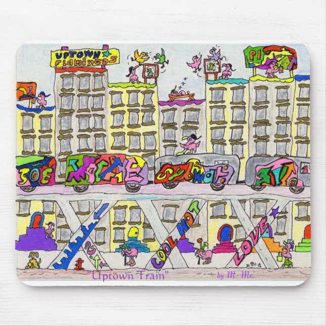 "Uptown Train" Mouse Mat (Front)