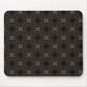 Uptown Trendy Circles Mousepad, Mocha Mouse Mat
