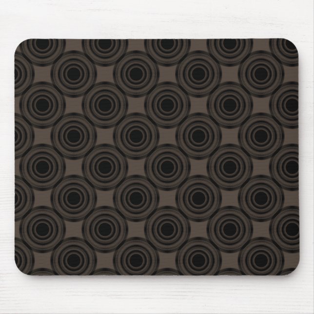 Uptown Trendy Circles Mousepad, Mocha Mouse Mat (Front)