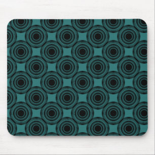 Uptown Trendy Circles Mousepad, Turquoise Mouse Mat