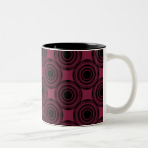 Uptown Trendy Circles Mug, Azalea Two-Tone Coffee Mug