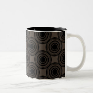 Uptown Trendy Circles Mug, Mocha Two-Tone Coffee Mug