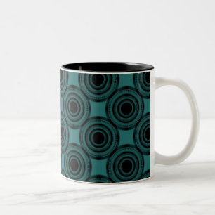 Uptown Trendy Circles Mug, Turquoise Two-Tone Coffee Mug