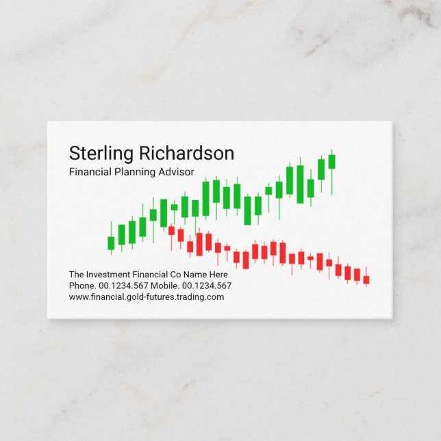 Uptrend Share Market Graph Business Card (Front)