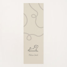 Upward Dog Pose Minimalistic Puppy Beige Custom 