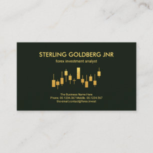 Upward Gold Stock Exchange Trend Financing Business Card