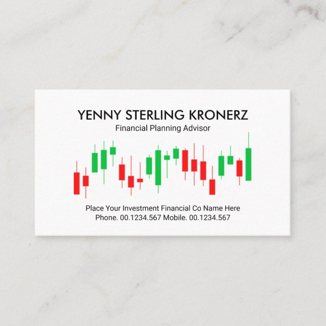Upward Trend Stock Market Graph Business Card (Front)