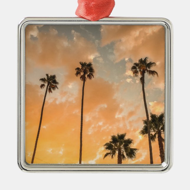 Upward View of Palms Metal Tree Decoration (Front)