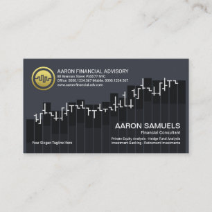 Upwards Trend Stock Graph Financial Advisor Business Card