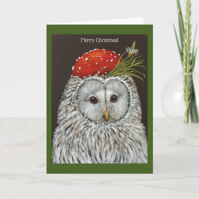 Ural owl Christmas card (Front)