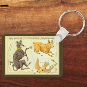 Urania's Mirror, Vintage Astronomy Celestial Map Key Ring