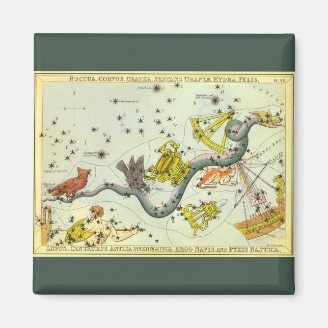 Urania's Mirror, Vintage Astronomy Celestial Map Magnet (Front)
