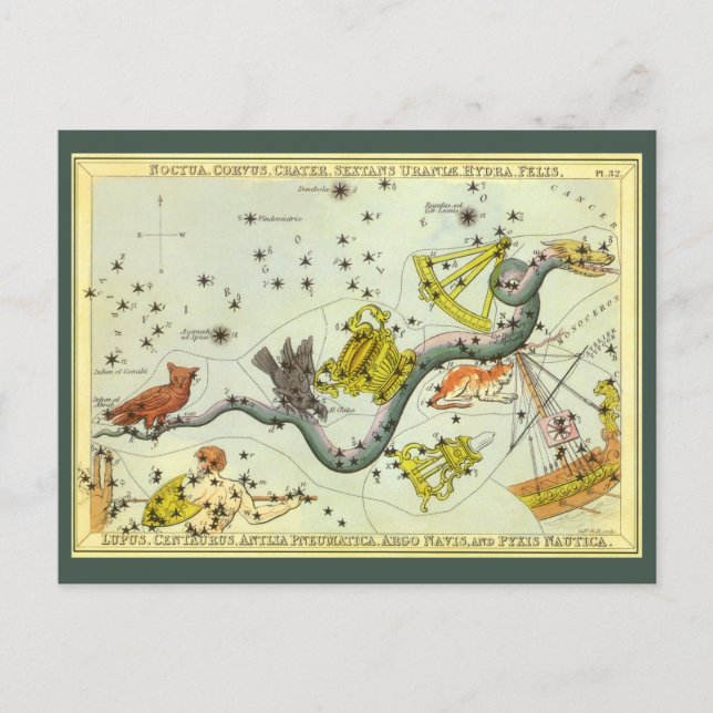 Urania's Mirror, Vintage Astronomy Celestial Map Postcard (Front)